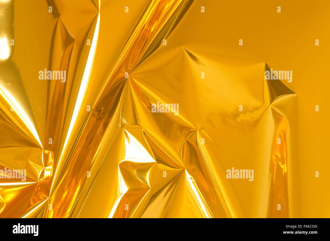 golden shiny metallic foil background Stock Photo