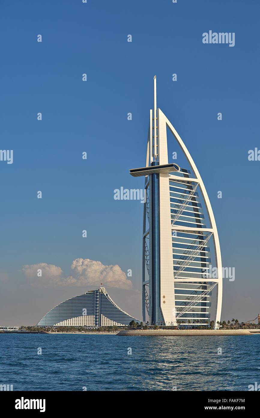 DUBAI, February 2006: luxury hotel Burj Al Arab Stock Photo