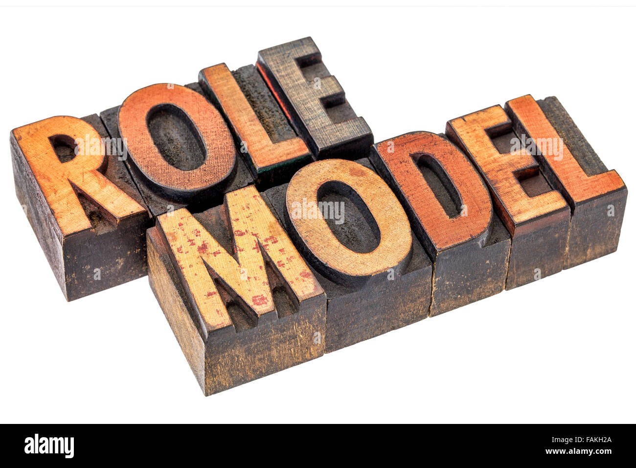 role model leadership concept isolated word abstract in letterpress