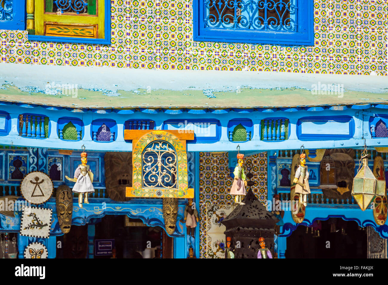 Traditional Arabic architecture in El-Jem, Tunisia Stock Photo