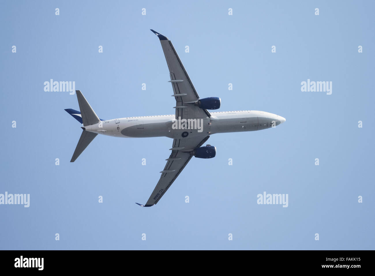 AnadoluJet Airlines Boeing 737-8AS (CN 29918/307) takes off from Sabiha Gokcen Airport. Stock Photo