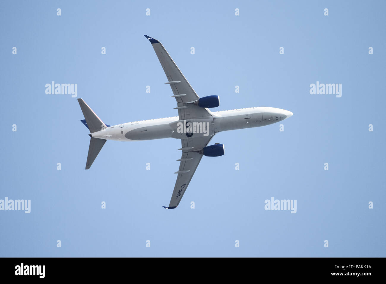 AnadoluJet Airlines Boeing 737-86N (CN 32690/2250) takes off from Sabiha Gokcen Airport. Stock Photo