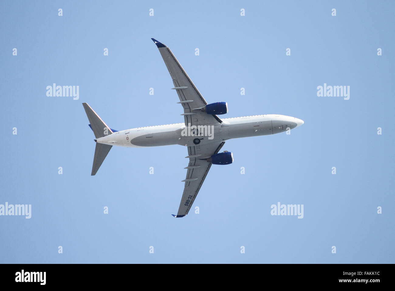 AnadoluJet Airlines Boeing 737-8AS (CN 29917/298) takes off from Sabiha Gokcen Airport. Stock Photo