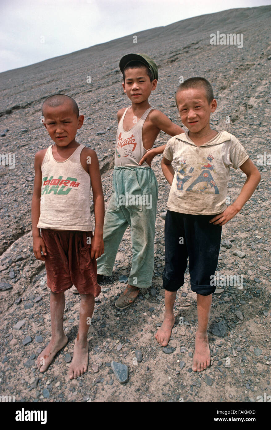 Uyghur boys in Turpan, Xinjiang Province, China Stock Photo