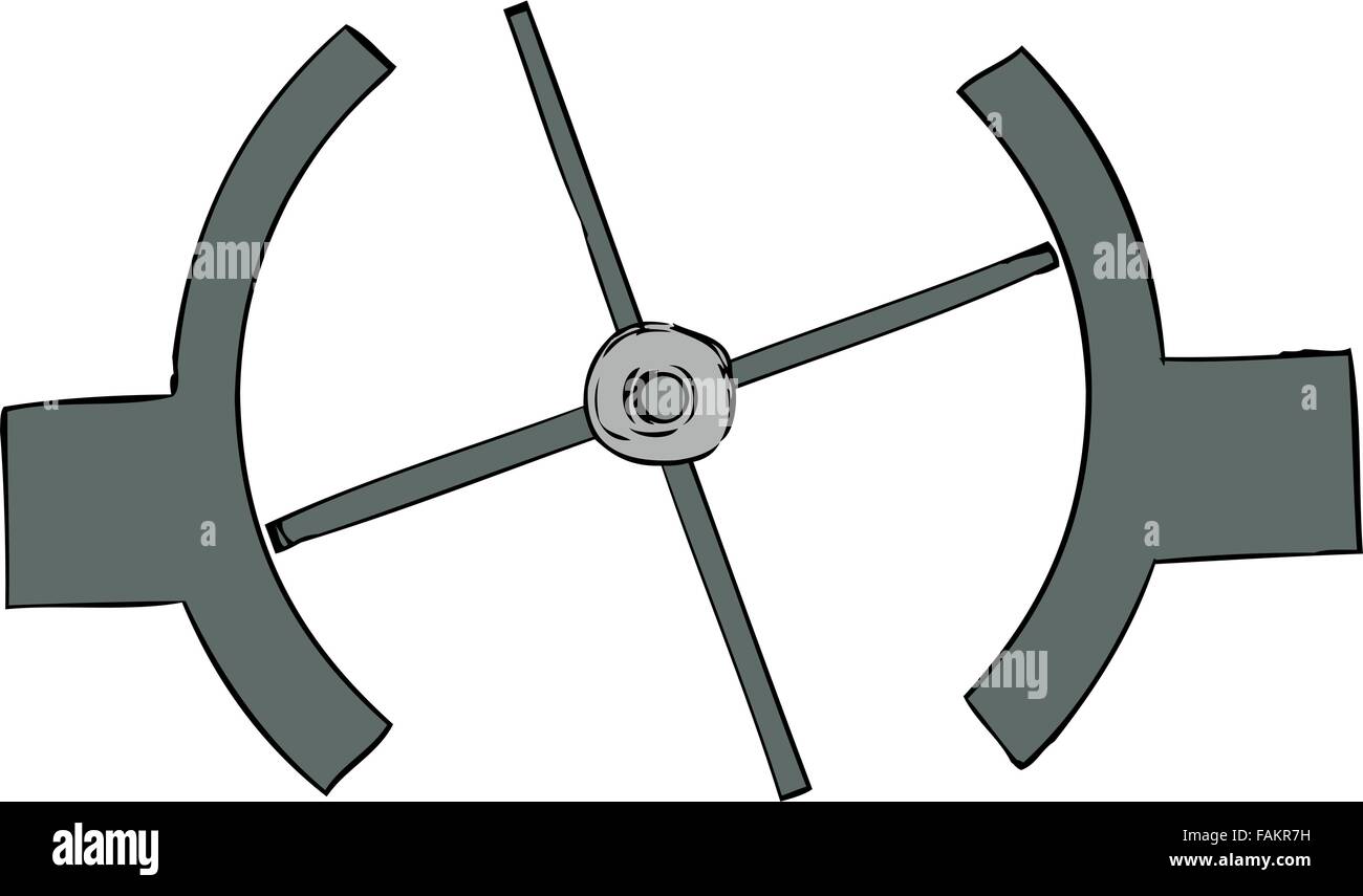 Illustration of birds eye view of revolving door Stock Vector