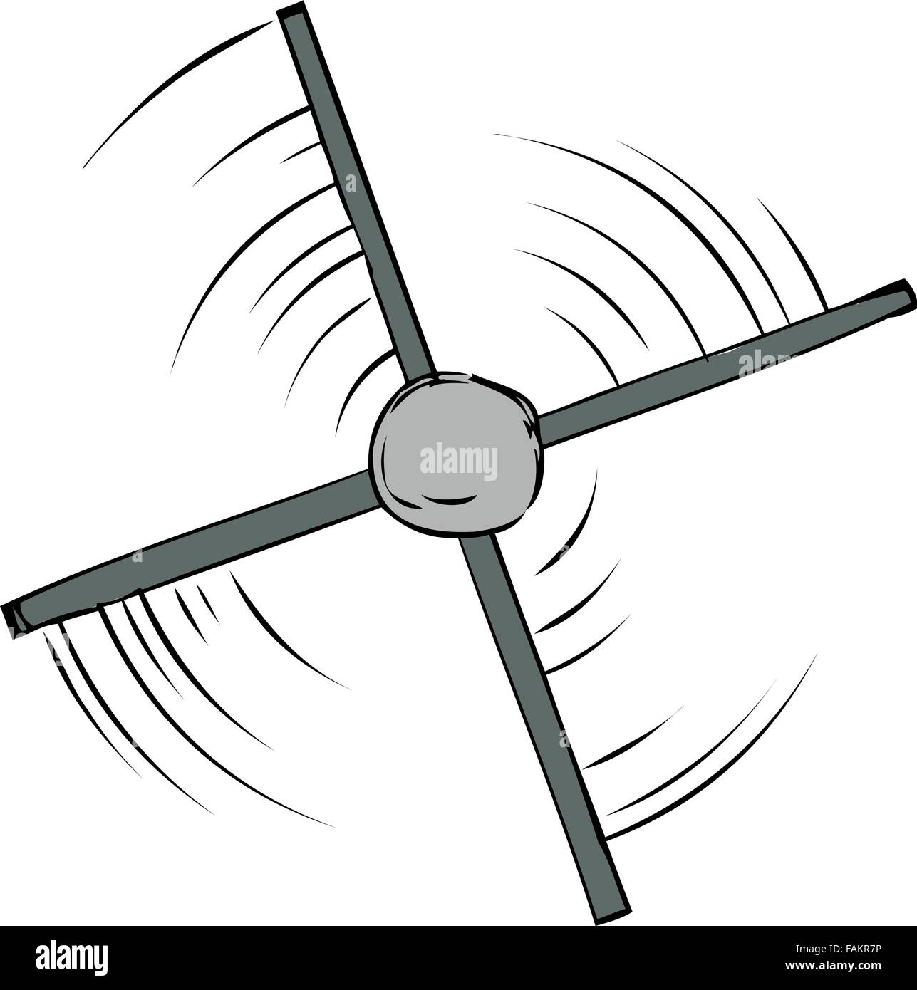 Top down view of spinning propeller cartoon Stock Vector