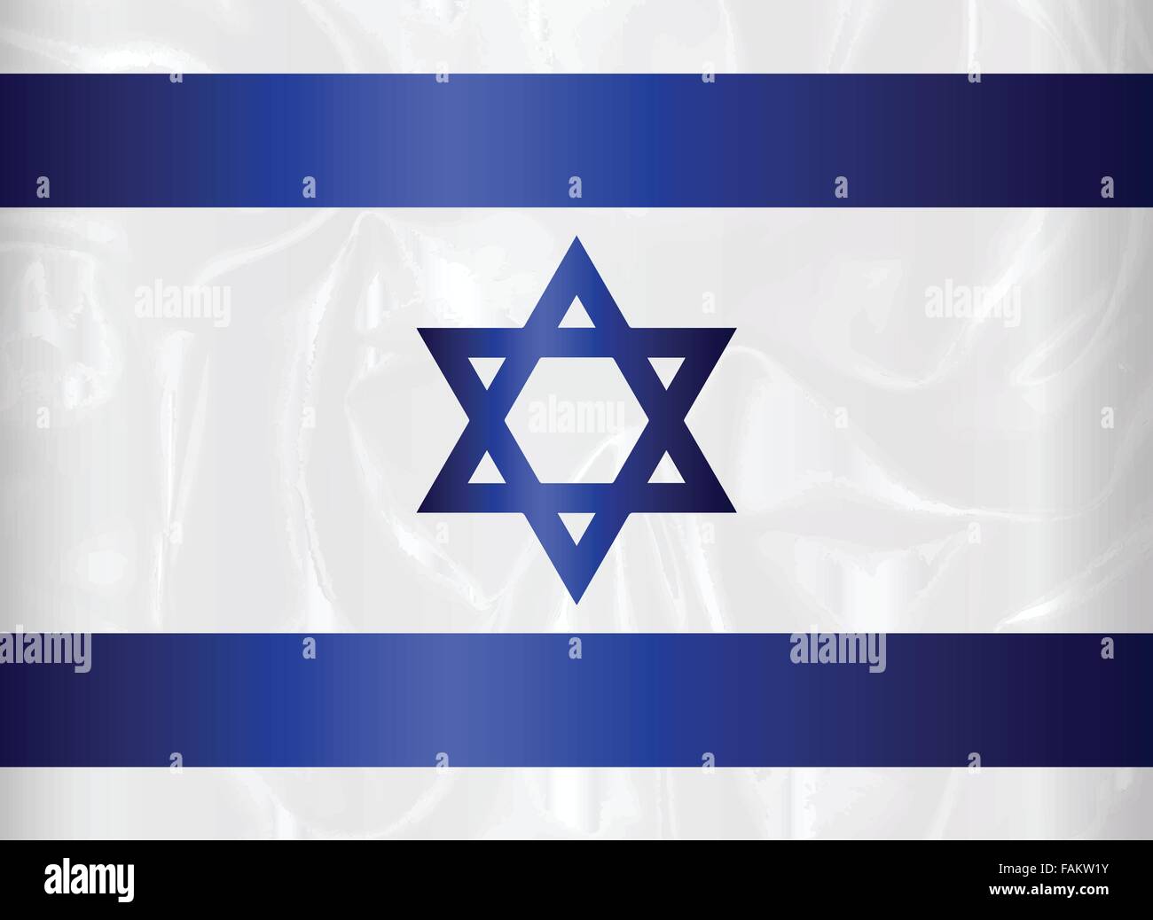 The flag of Israel in blue and white with the star of David Stock Vector