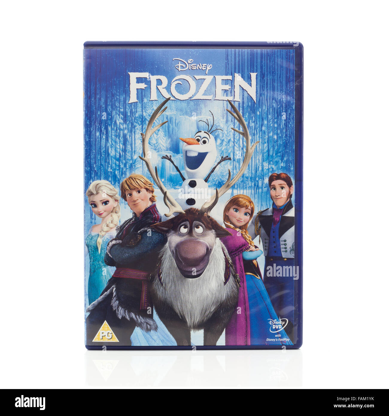 Disney Animation Studios Frozen DVD on a White Background Stock Photo