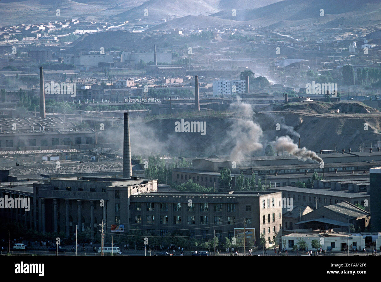 Pollution Urumqi City, Xinjiang Province, Uyghur Autonomous region, China, 1980 Stock Photo