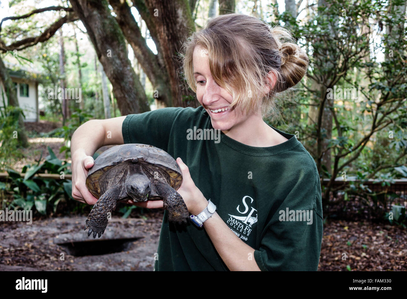 Gainesville Florida,Santa Fe College Teaching Zoo,student students education pupil pupils,teen teens teenage teenager teenagers youth adolescent,girl Stock Photo