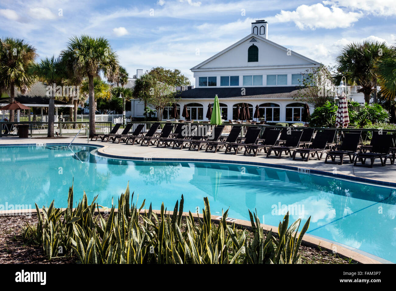 Florida Crystal River water,Plantation on Crystal River water Resort,hotel hotels lodging inn motel motels,exterior,outside exterior swimming pool are Stock Photo