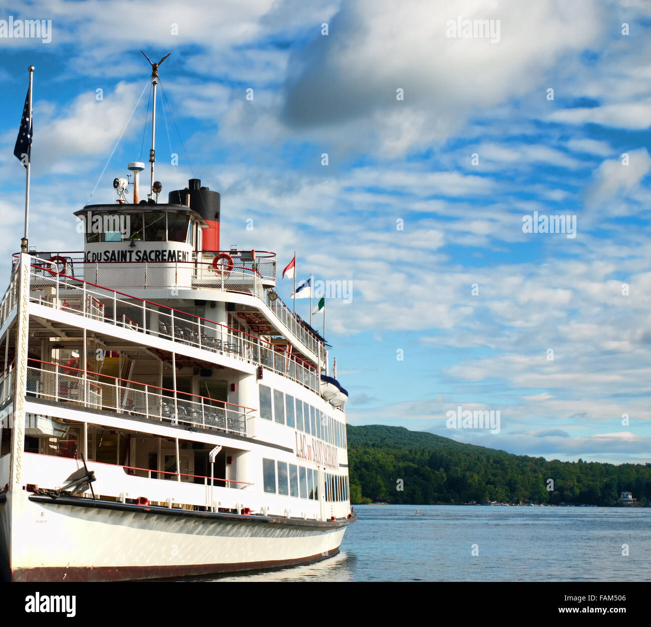 Lac du Saint Sacrement Steamboat, Lake George, New York September, 2015 Stock Photo