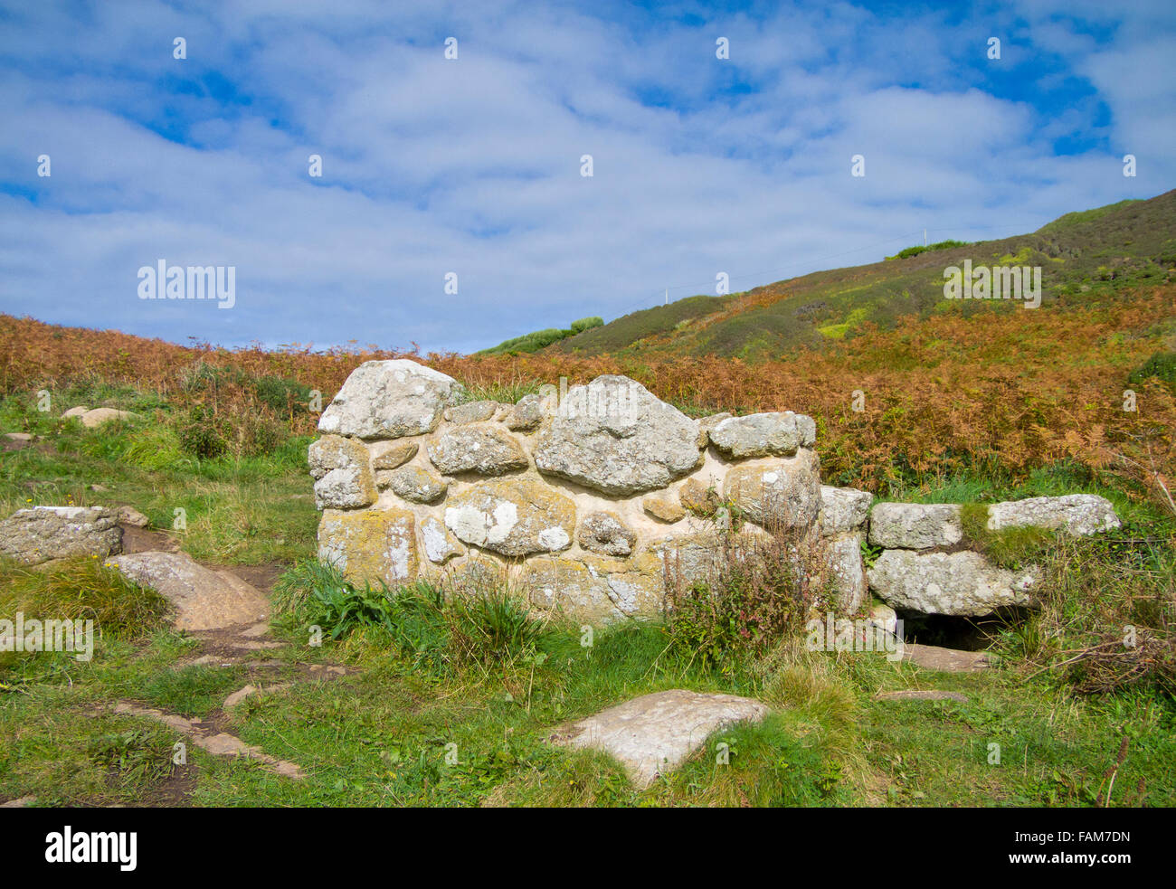 St Levan's Holy Well, Porth Chapel, Cornwall, England, UK Stock Photo