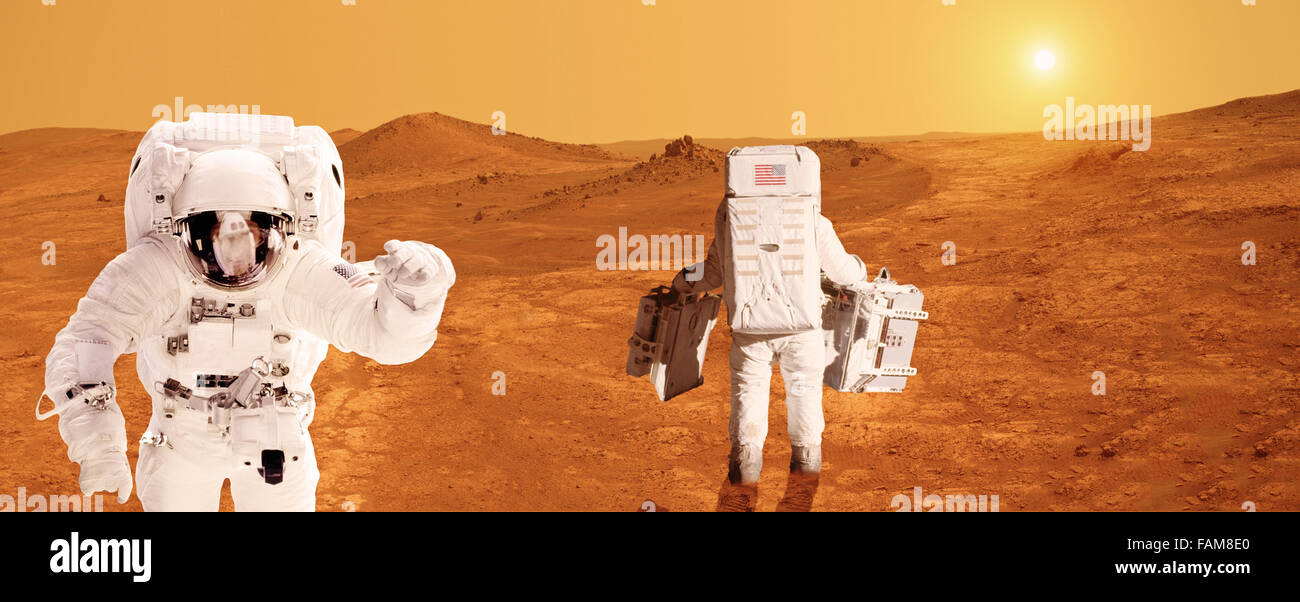 Astronauts on the Mars- elements of this image furnished by NASA Stock Photo