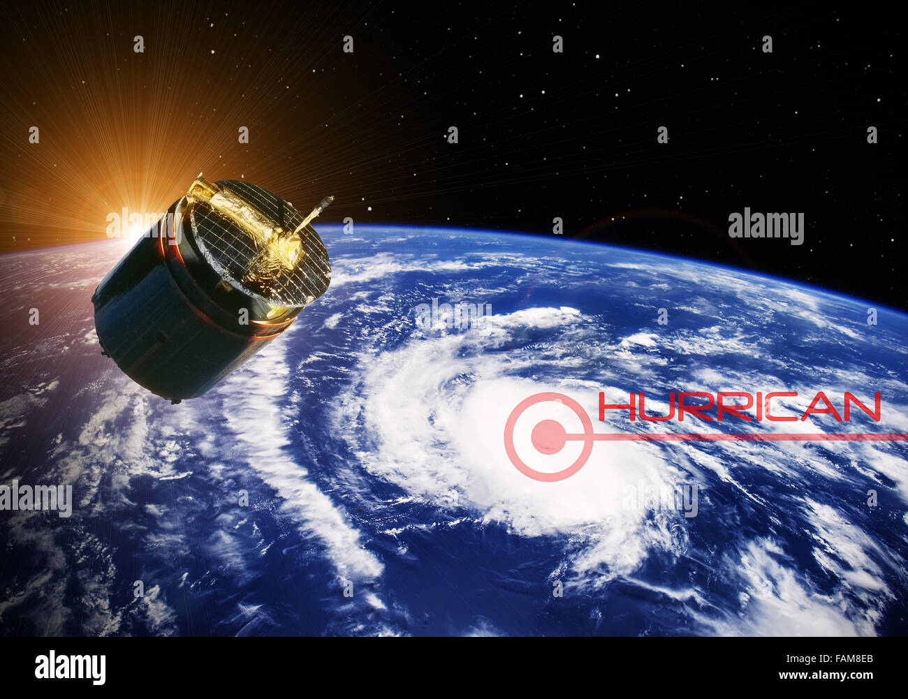 Big hurricane, view from space with satellite - elements of this image furnished by NASA Stock Photo