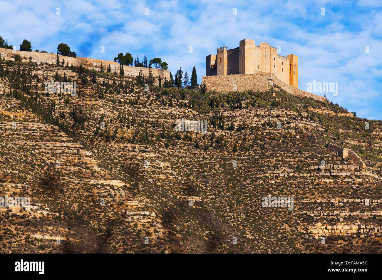 View of Castle of Mequinenza.   Spain Stock Photo
