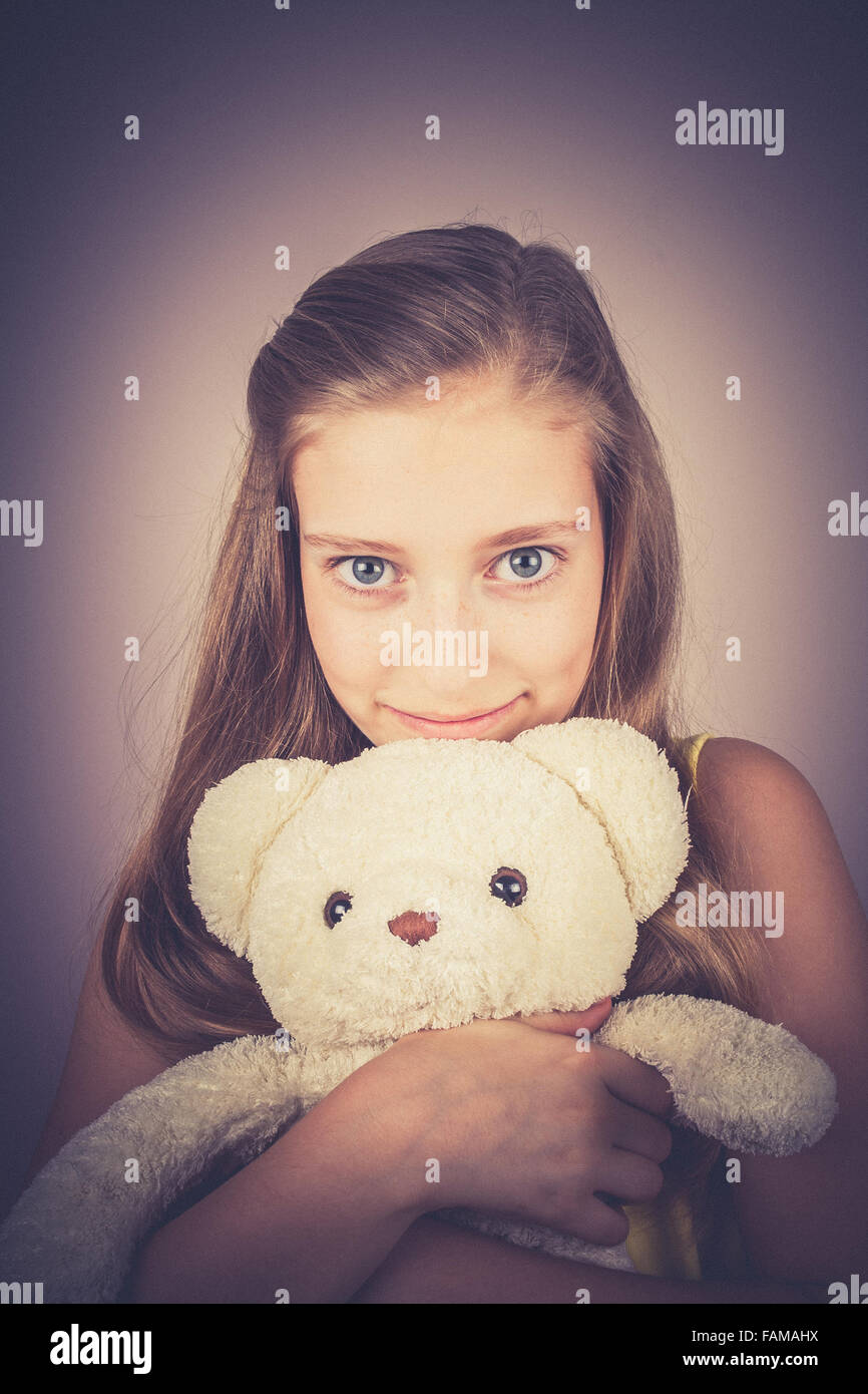 Beautiful girl big teddy bear hi-res stock photography and images - Alamy