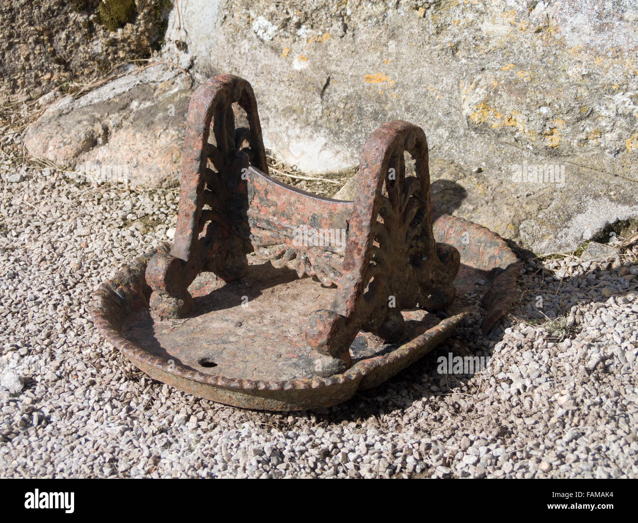 Metal Rusty Boot Scraper, UK Stock Photo