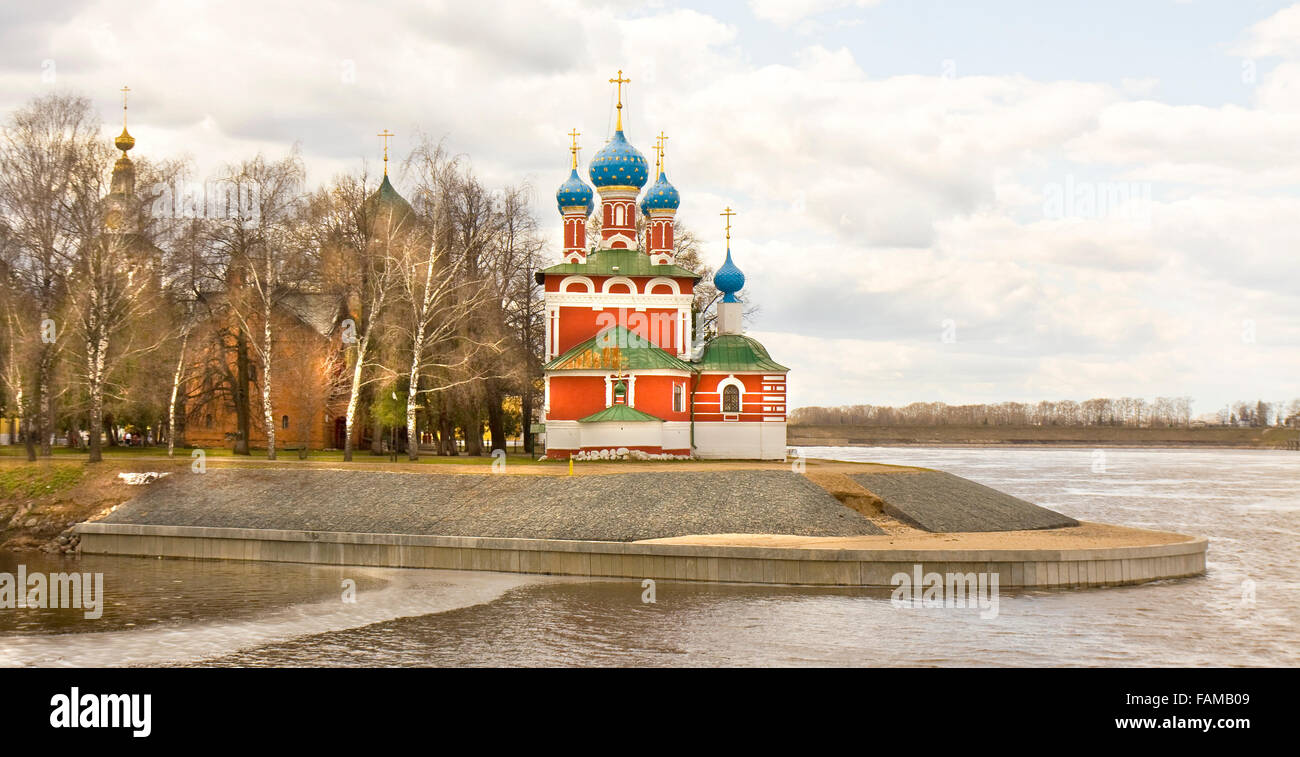 Orthodox church of prince Dmitry on blood in town Uglich, Russia Stock ...