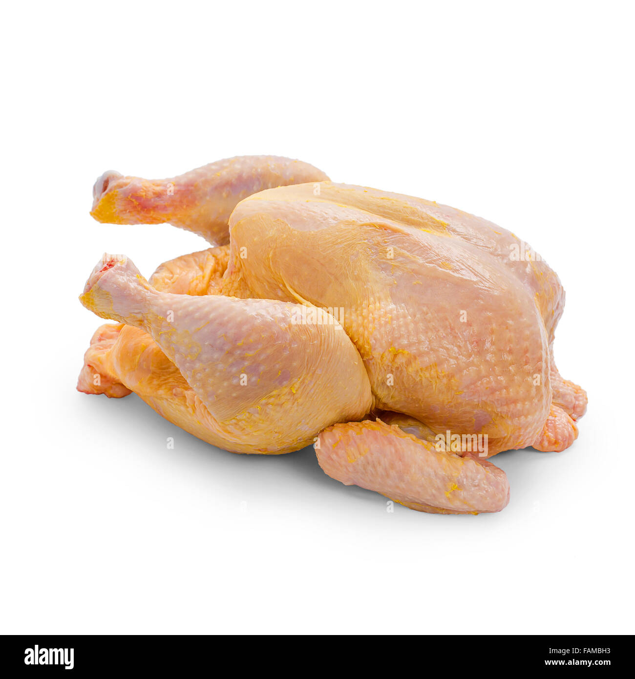Corn-fed chicken on white background, close up Stock Photo - Alamy