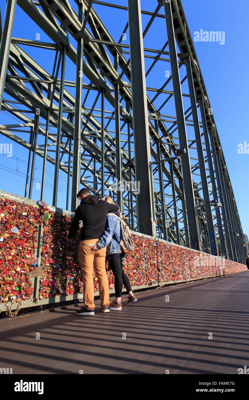 Love lock bridge couple hires stock photography and images Alamy