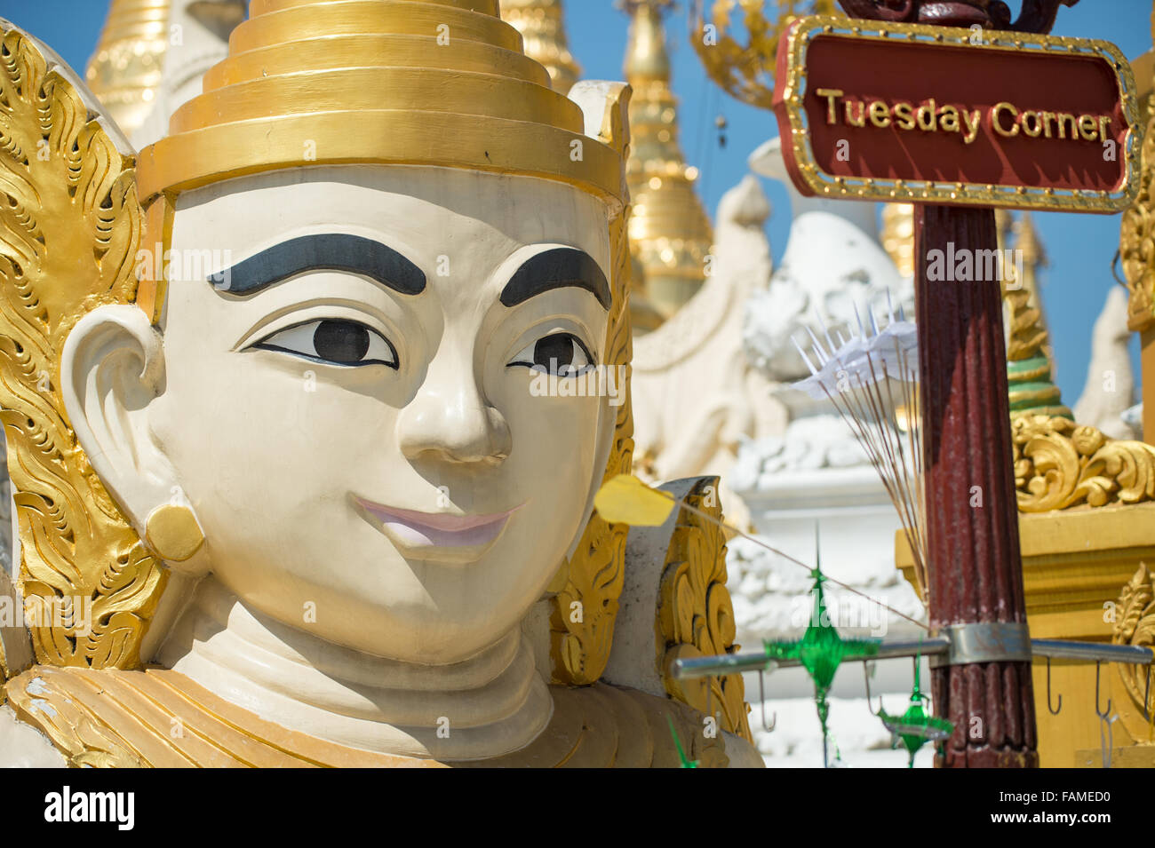 Details from the Shwedagon Pagoda in Yangon Stock Photo Alamy