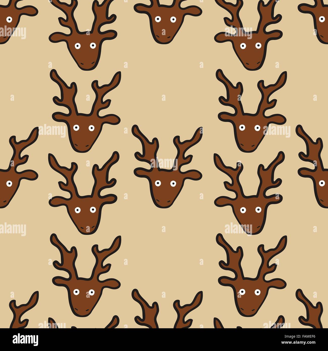 seamless pattern with funny crazy deers Stock Vector Image & Art - Alamy
