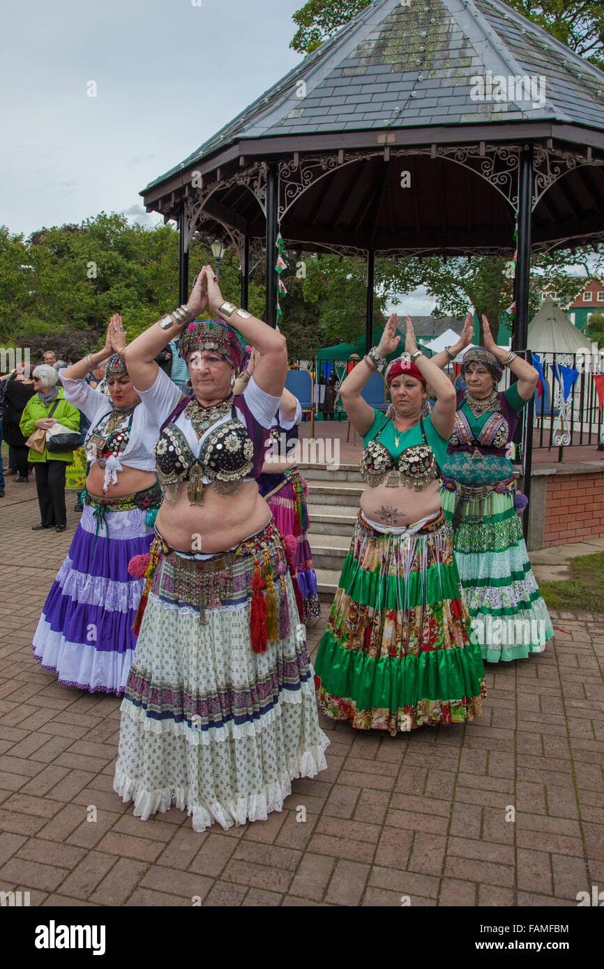 Belly dancers at Llandrindod Wells Victorian Festival Stock Photo