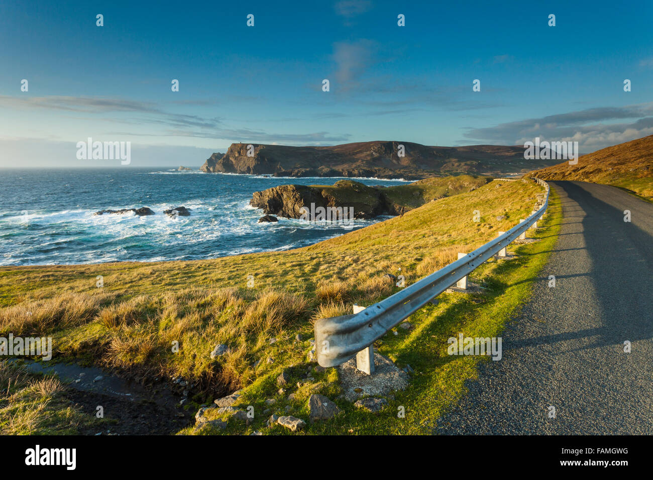 Spring afternoon on the coast at Malin Beg in county Donegal, Ireland. Stock Photo