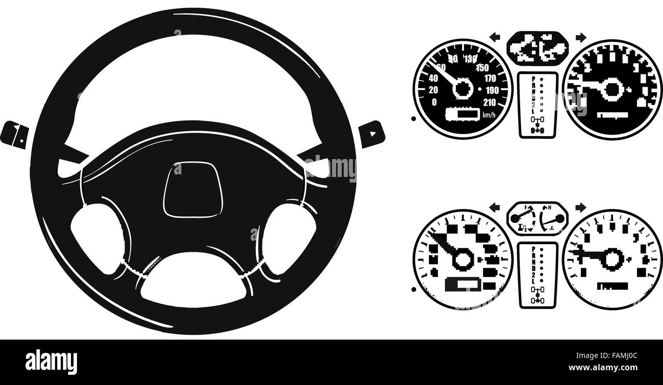icon steering wheel Stock Vector
