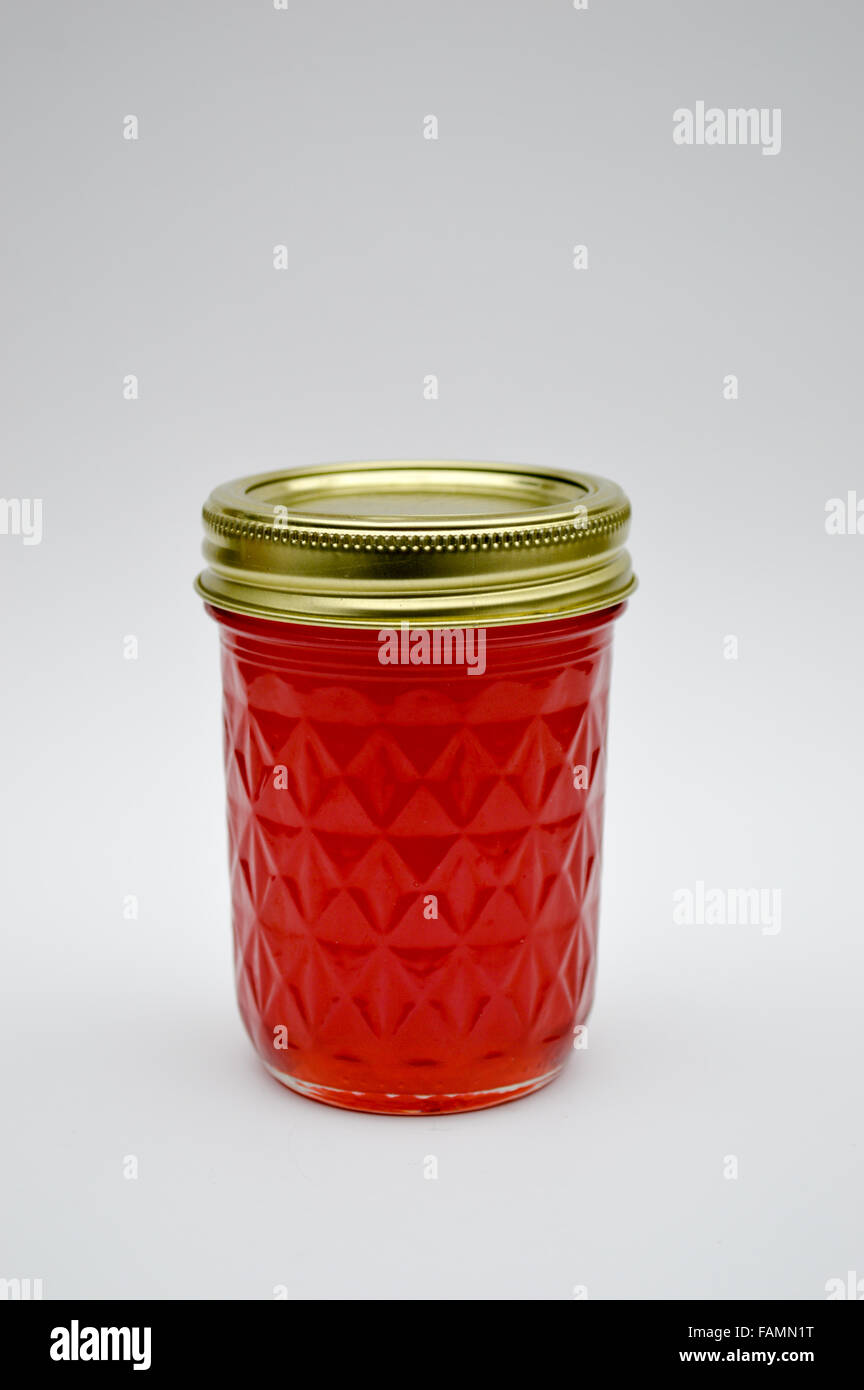 A homemade jar of Jelly Stock Photo Alamy