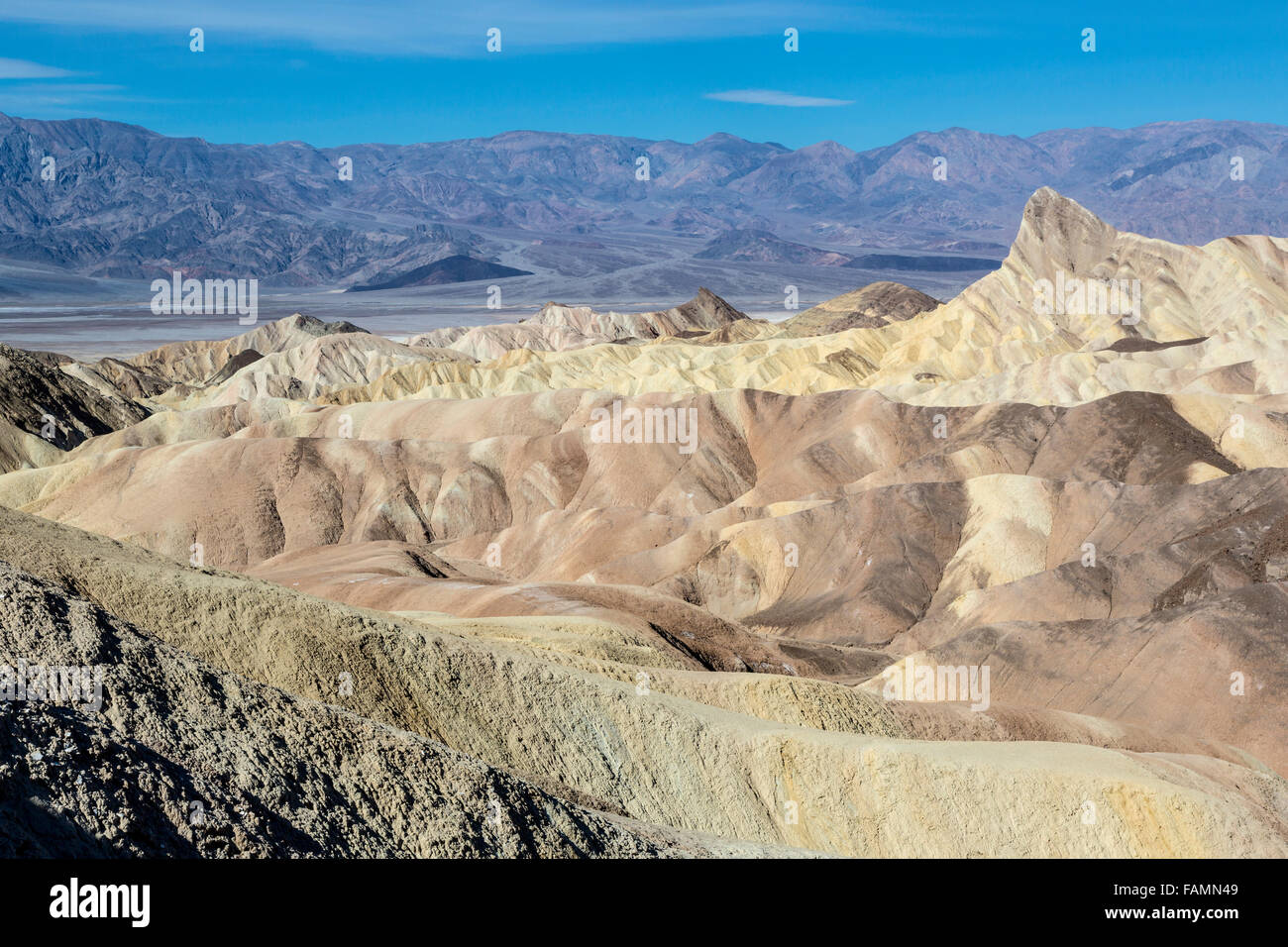 Death Valley, California.  Zabriskie Point. Stock Photo