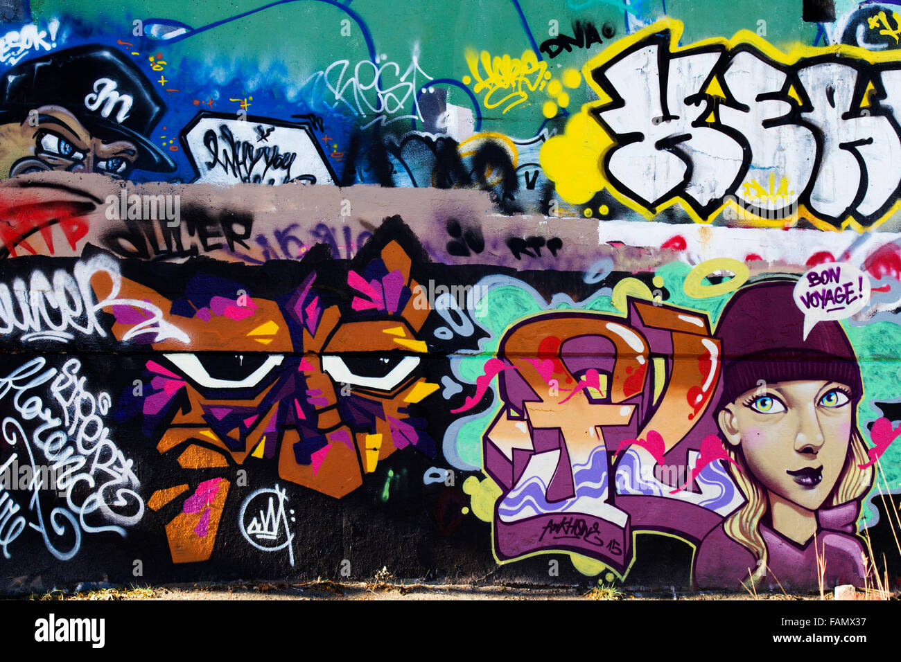 Graffiti - modern art in Montreal, Canada Stock Photo