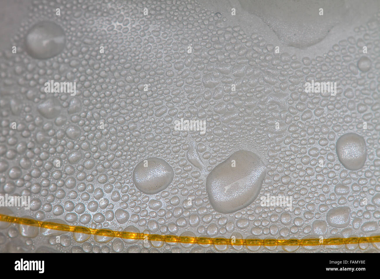 aluminum can with water drops close up Stock Photo
