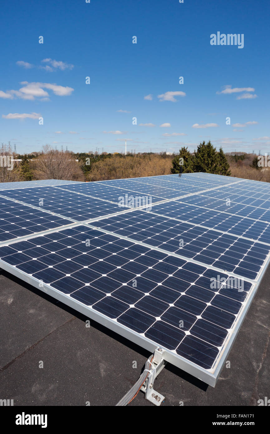 Solar Panels On A House Roof Stock Photo Alamy