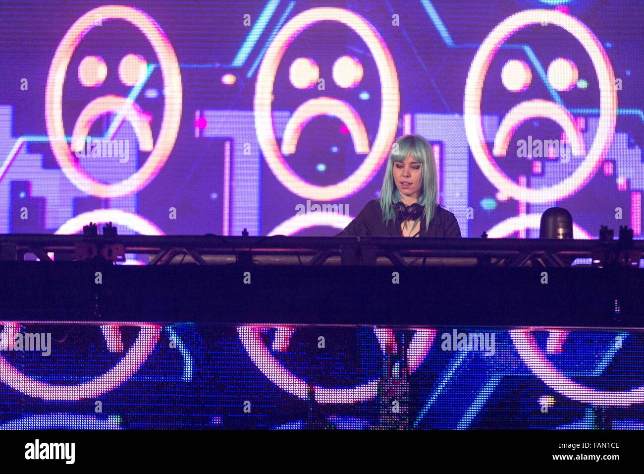 Rosemont, Illinois, USA. 31st Dec, 2015. Electronic musician MIJA