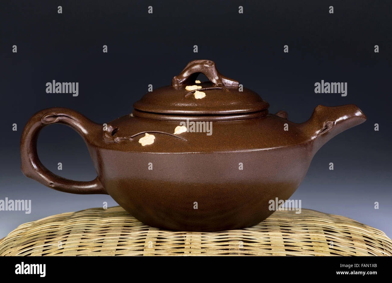 Antique Chinese 19th century Yixing tea pot. Stock Photo