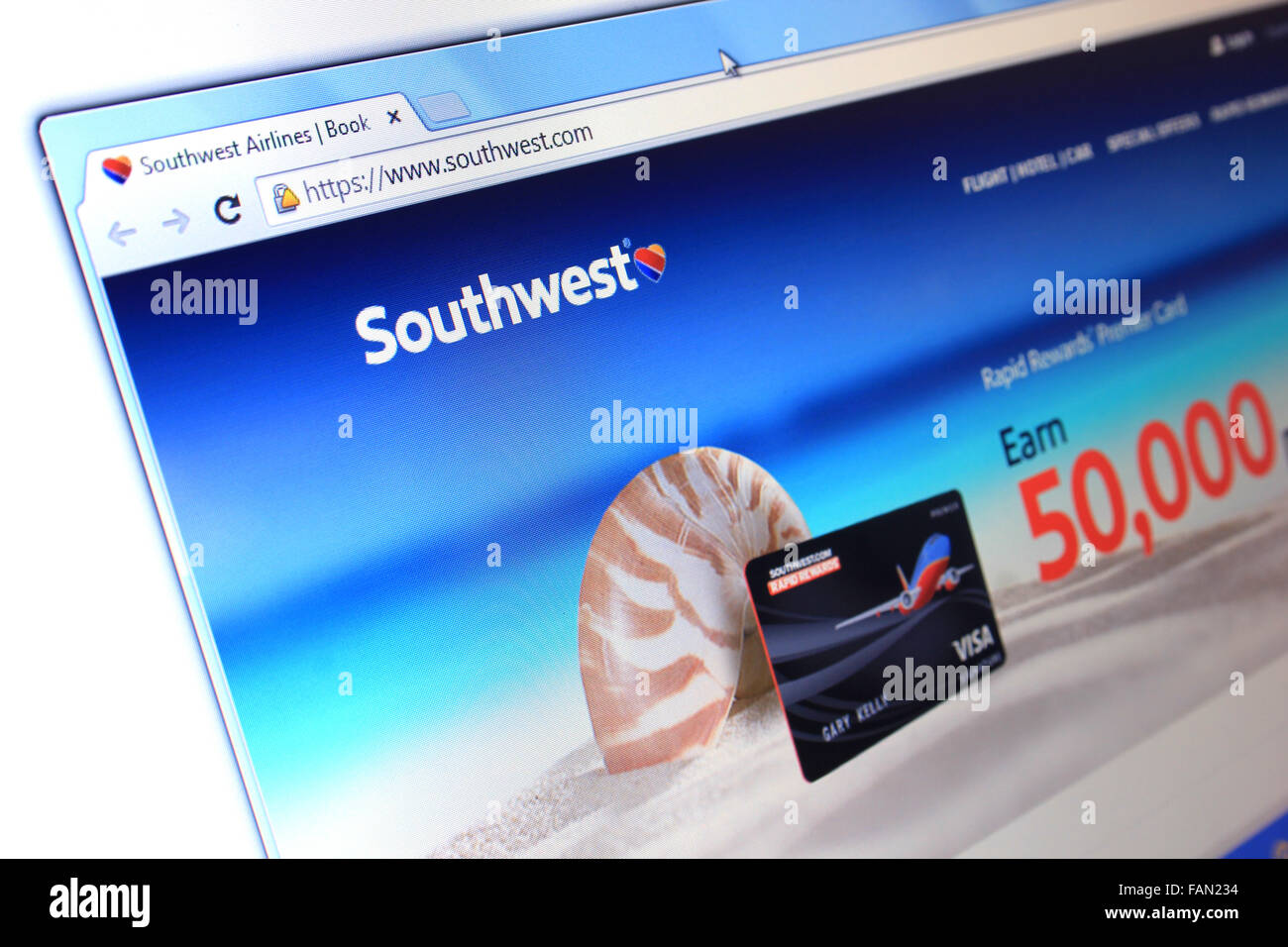 southwest.com website Stock Photo