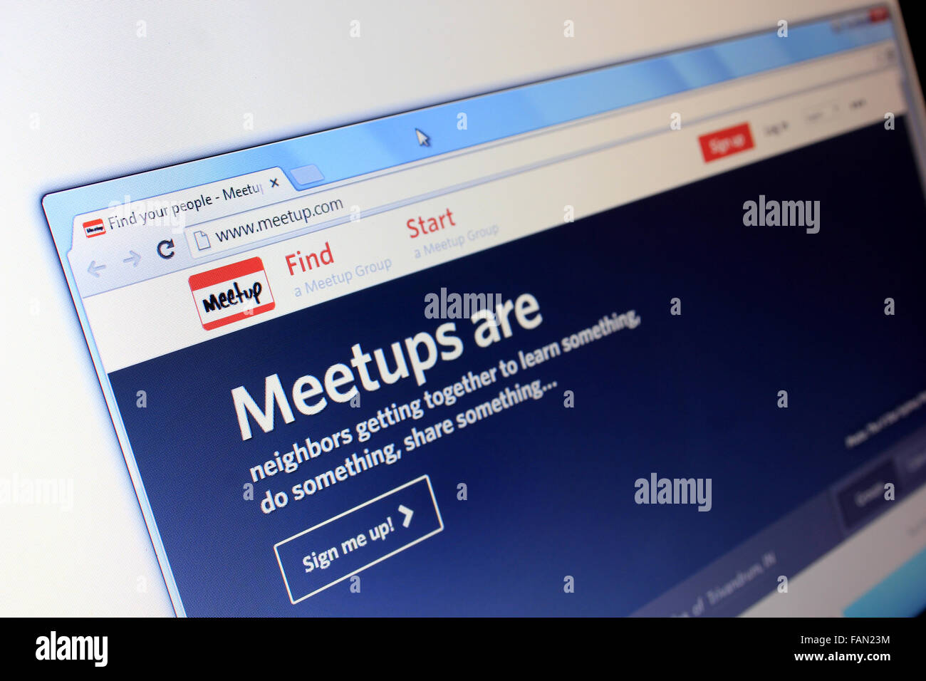 meetup.com website Stock Photo