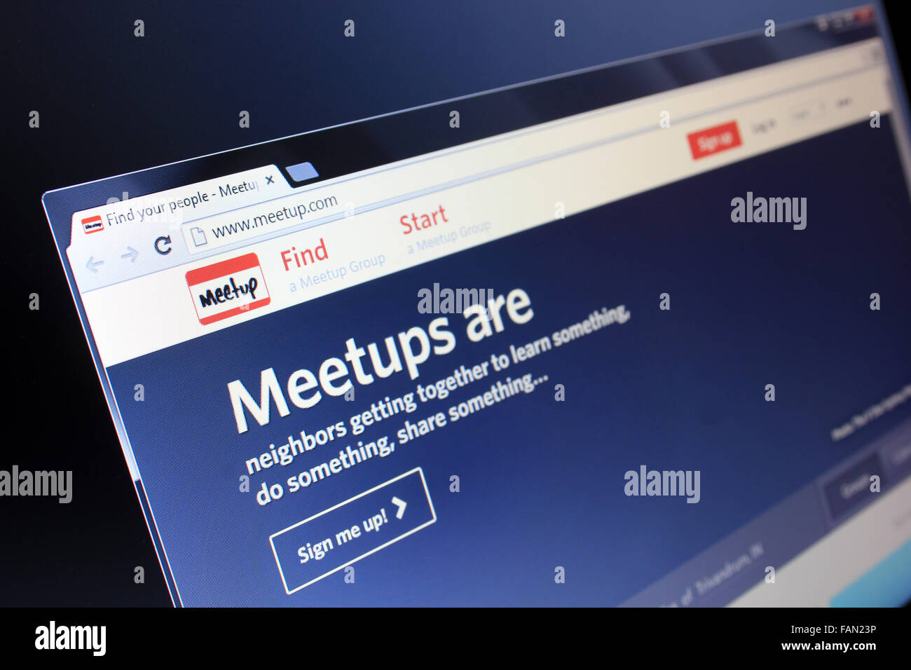 meetup.com website Stock Photo