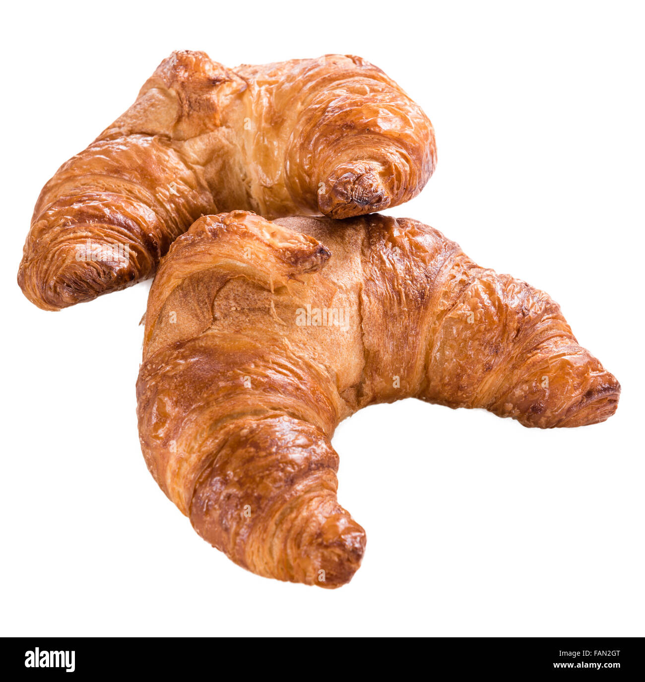 Fresh baked Croissants isolated on white background Stock Photo - Alamy