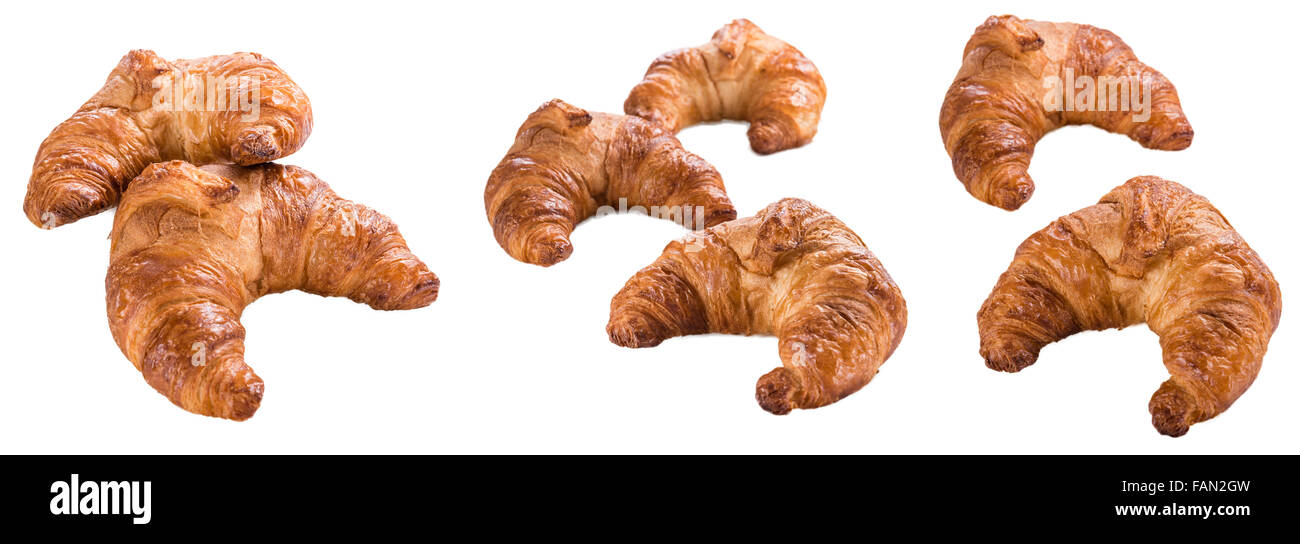 Some fresh baked Croissants isolated on white background Stock Photo ...