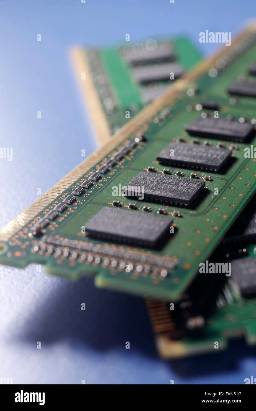 close up Computer memory chips. RAM Stock Photo - Alamy
