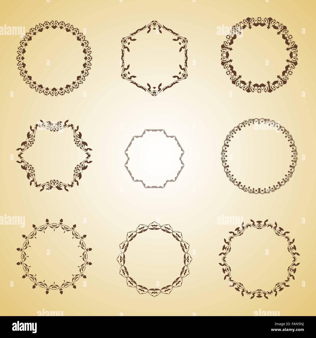 Set of vintage brown frame Stock Vector Image & Art - Alamy