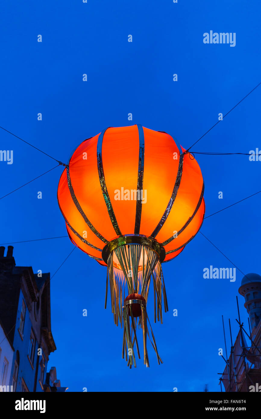 Big Chinese lantern on a blue sky background Stock Photo - Alamy