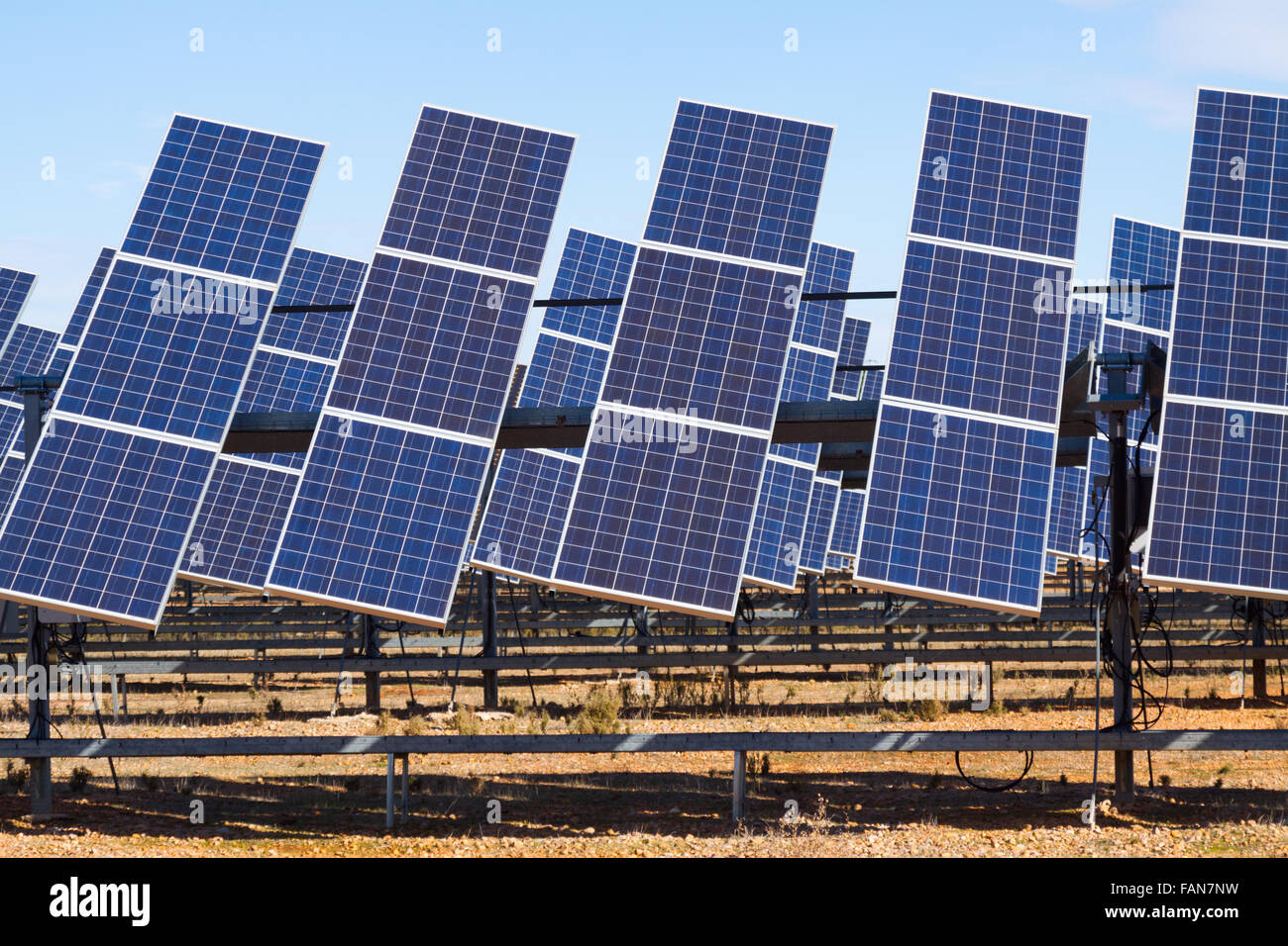 Solar panel construction in desert hi-res stock photography and images ...