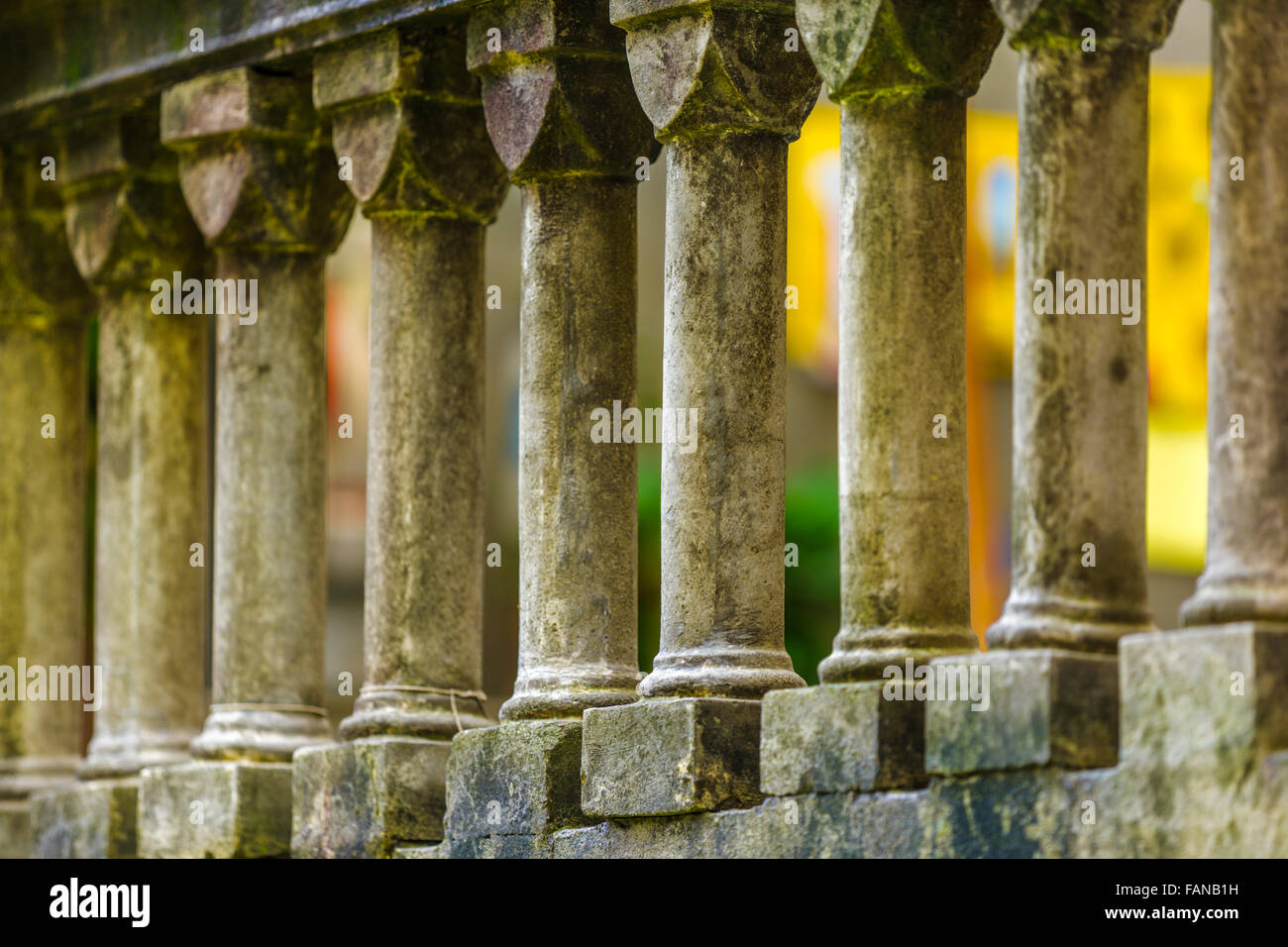 stone railing, town of Riomaggiore, Italy Stock Photo - Alamy