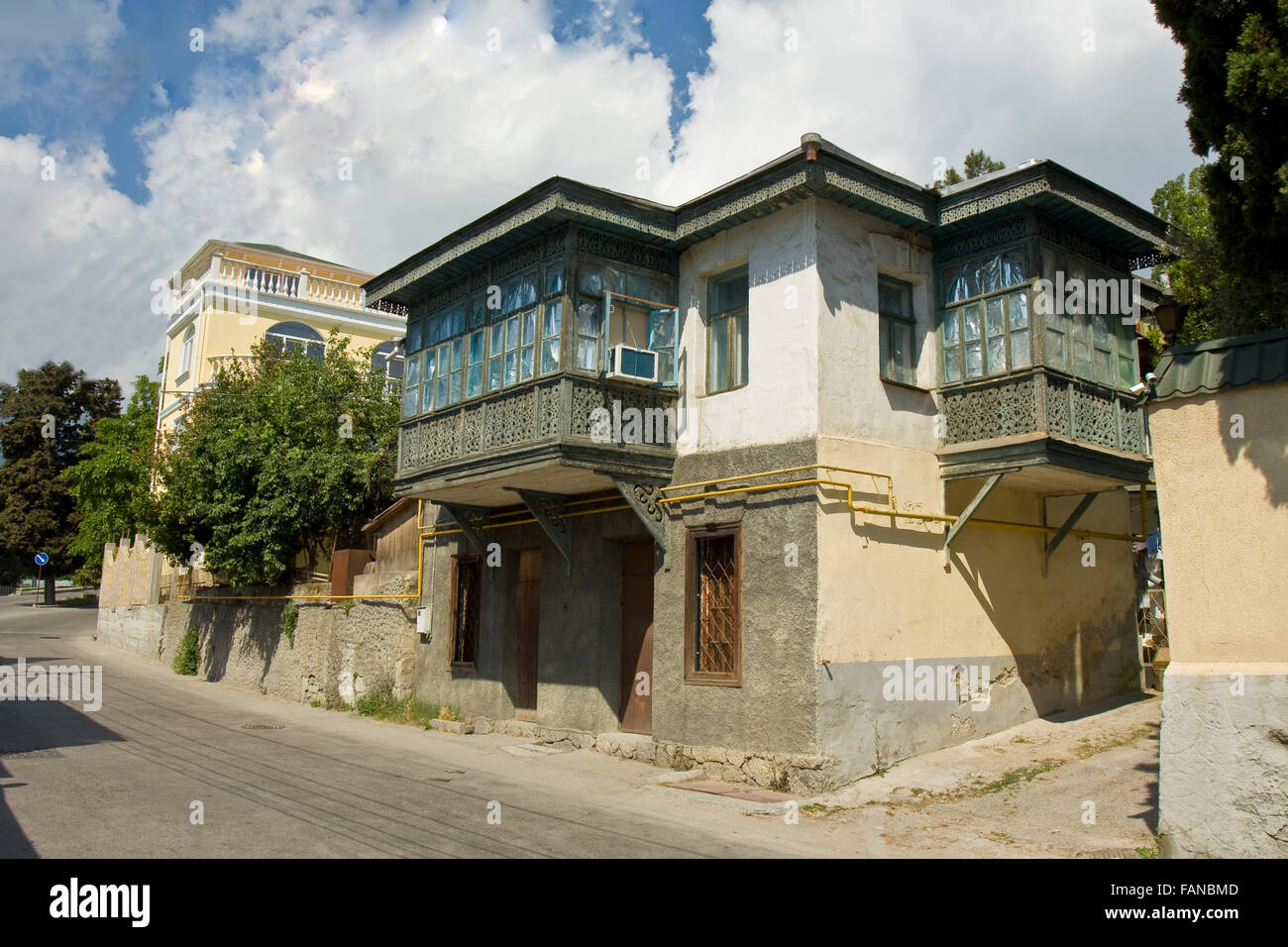 Old districts in town Yalta, famous resort in region Crimea on Black sea Stock Photo Alamy