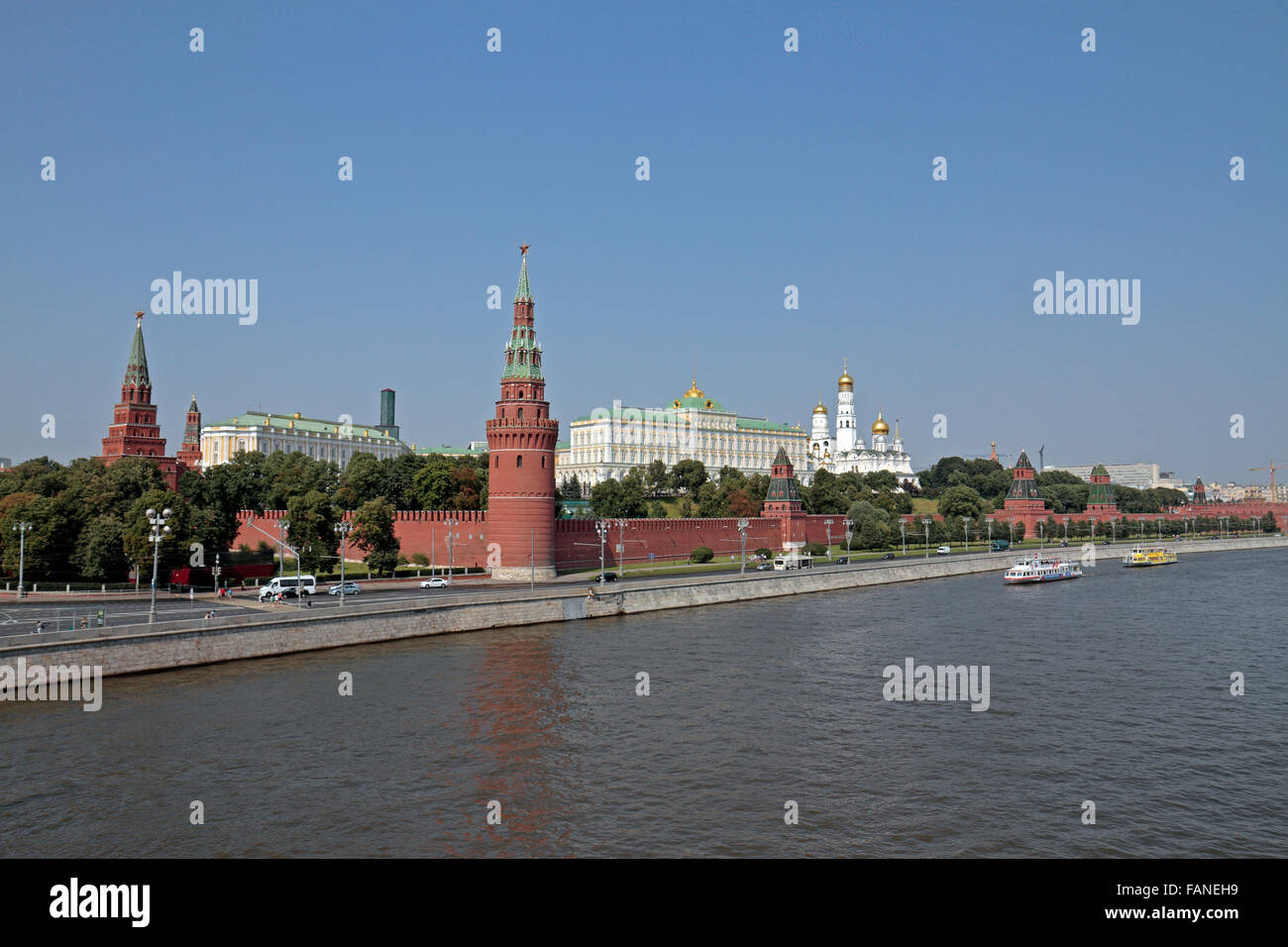 The Kremlin and the Moskva River in Moscow, Russia. Stock Photo
