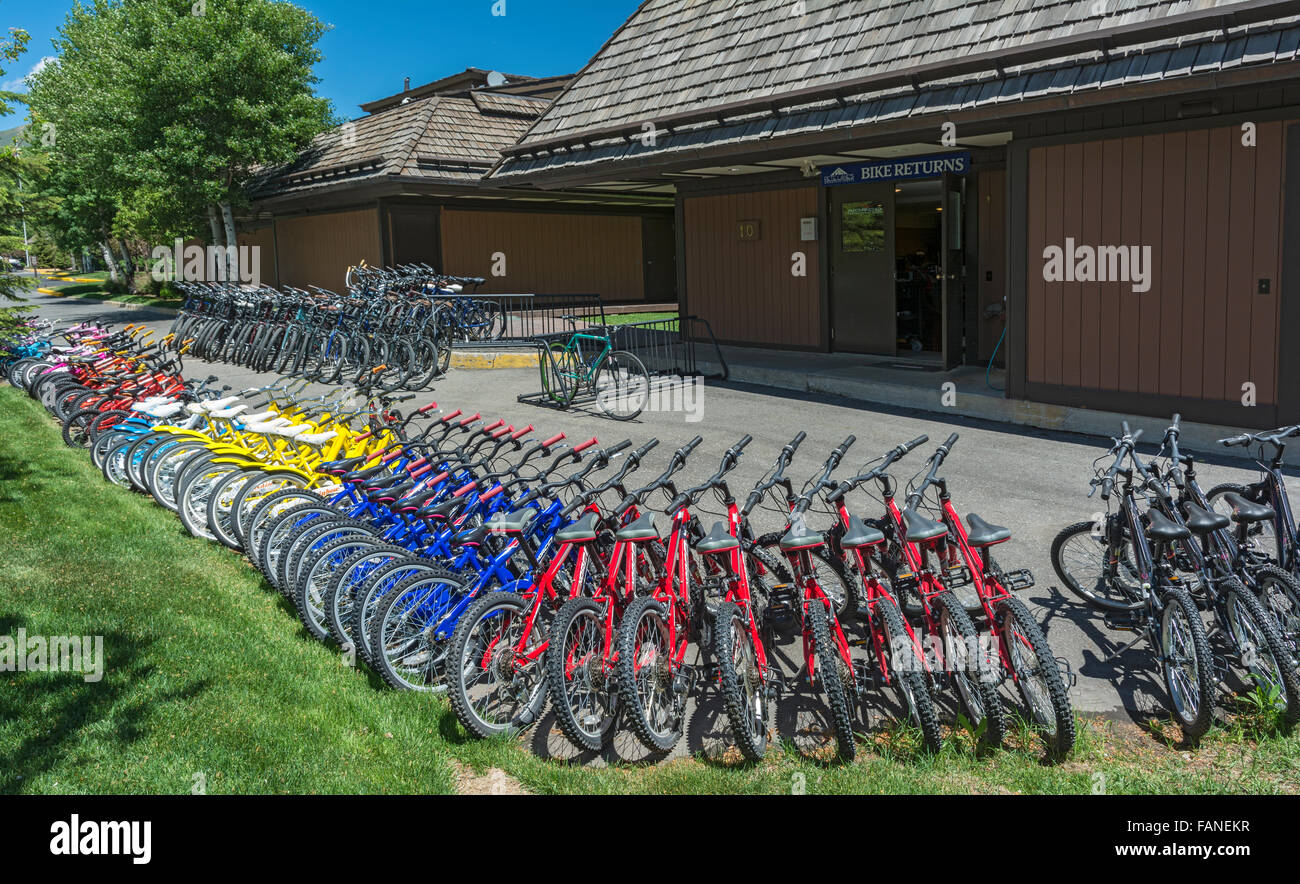 Idaho, Sun Valley, rental bicycles Stock Photo Alamy